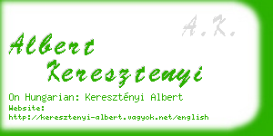 albert keresztenyi business card