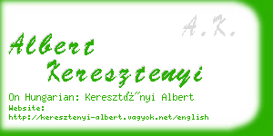 albert keresztenyi business card